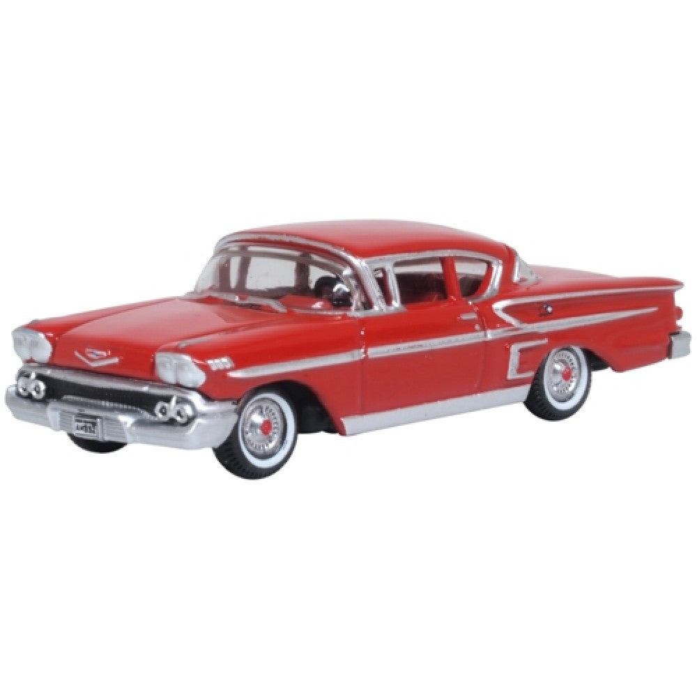 Available to Order – 1958 Chevrolet Impala Sports Coupe Rio Red 1:87 Oxford Diecast Model (OX87CIS58003)