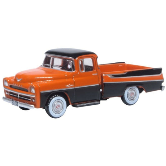 Available to Order – Dodge D100 Sweptside Pick up 1957 Omaha Orange and Jewel Black 1:87 Oxford Diecast Model (OX87DP57004)