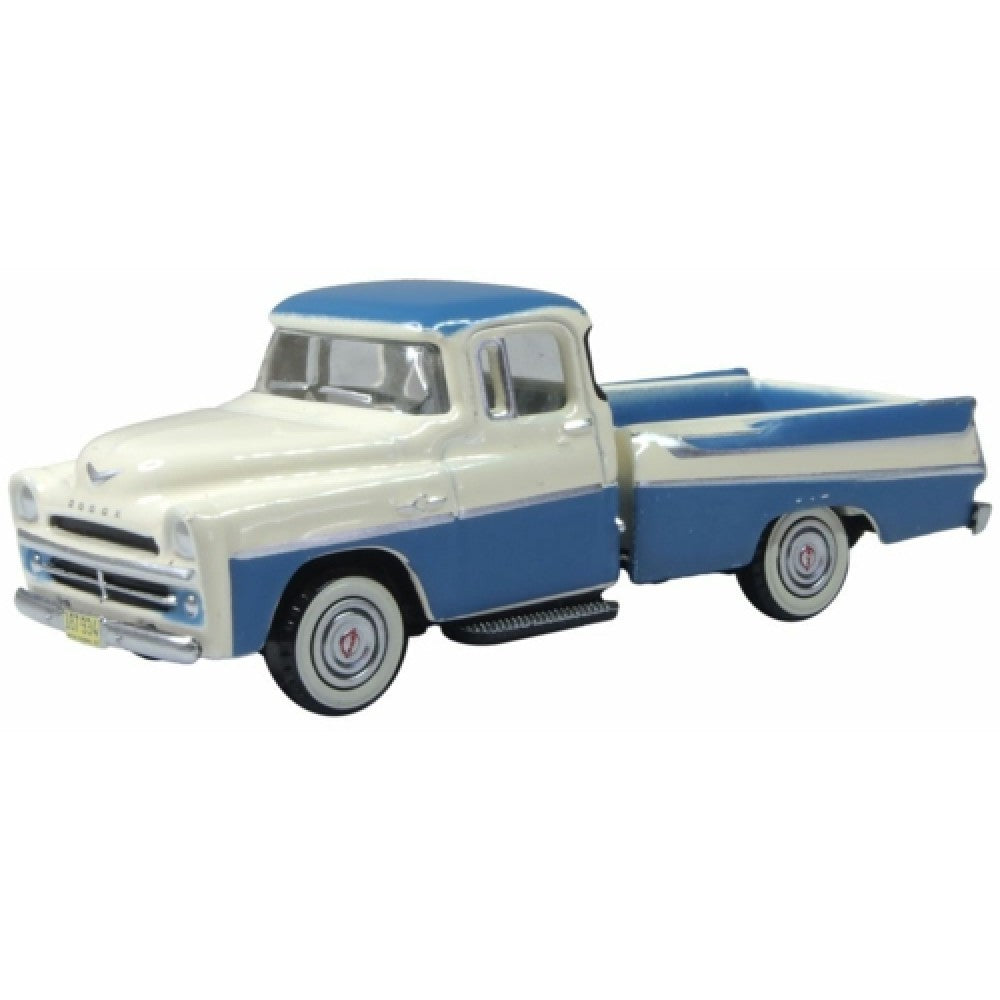 Available to Order – 1957 Dodge D100 Sweptside Pick up Ice Blue/glacier White 1:87 Oxford Diecast Model (OX87DP57005)