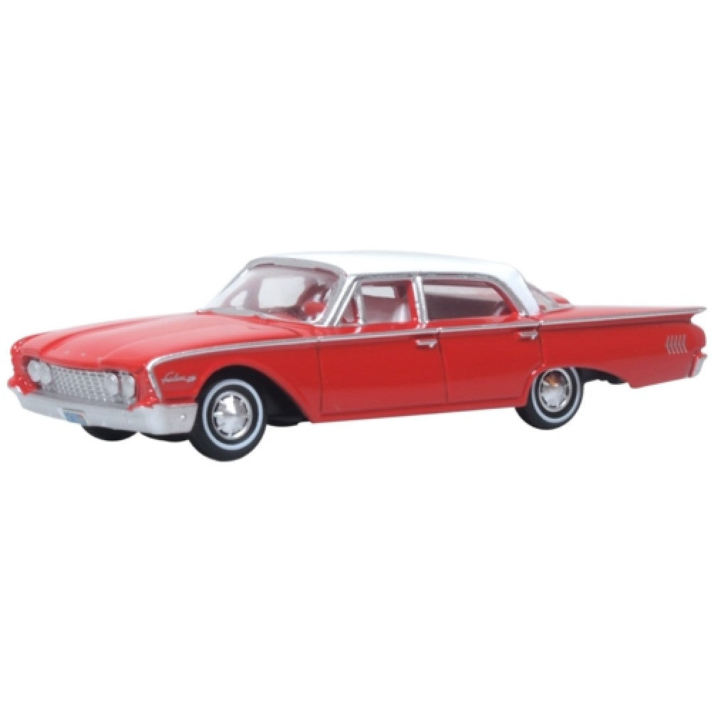 Available to Order – 1960 Ford Fairlane Sedan 500 Town Monte Carlo Red/corinthian White 1:87 Oxford Diecast Model (OX87FF60001)