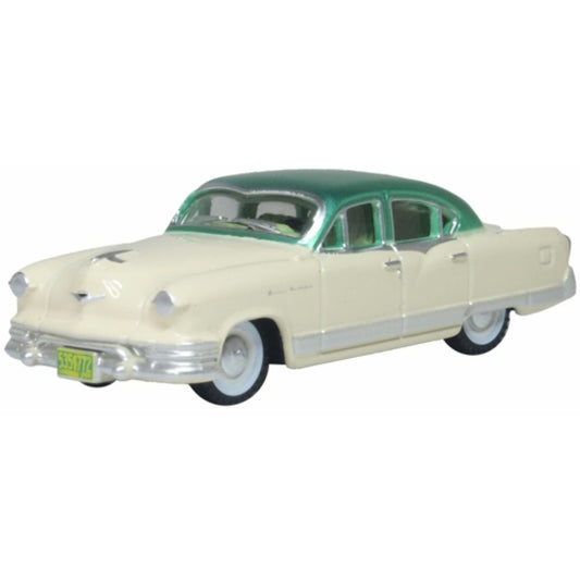 Available To Order – 1953 Kaiser Manhattan Stardust Ivory/Jade Green 1:87 Oxford Diecast Model (OX87KM53001)