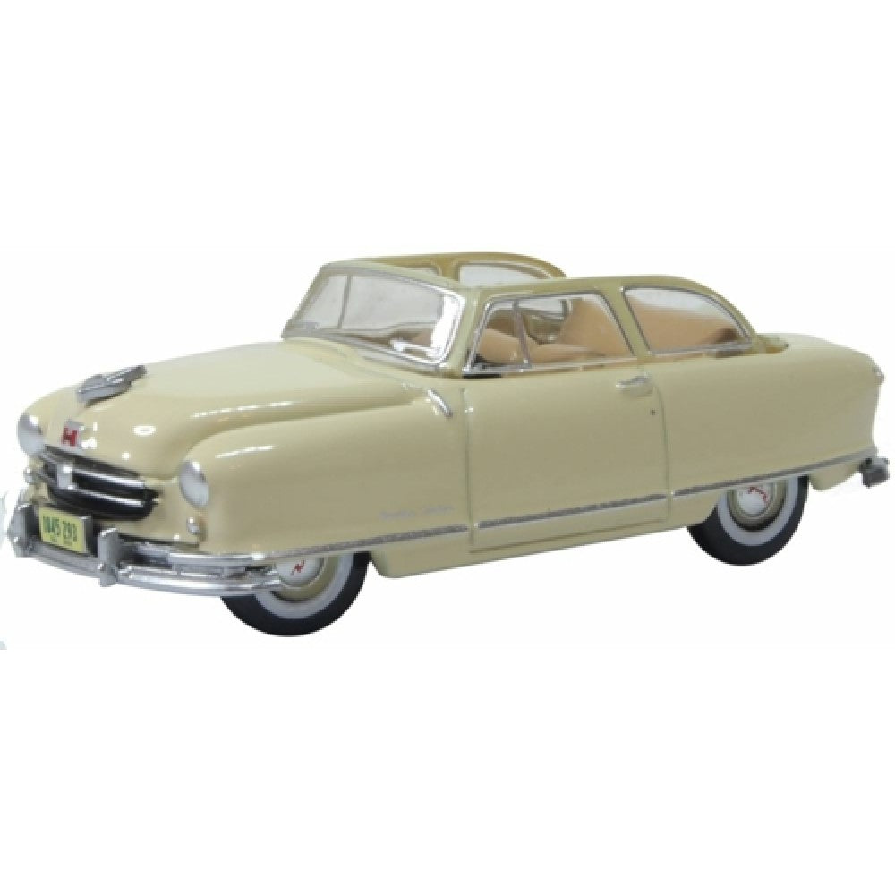 Available to Order – 1950 Nash Rambler Custom Landau Convertible Open Champagne Ivory 1:87 Oxford Diecast Model (OX87NR50002)