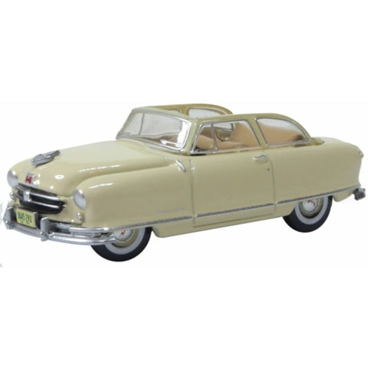 Available to Order – 1950 Nash Rambler Custom Landau Convertible Open Champagne Ivory 1:87 Oxford Diecast Model (OX87NR50002)