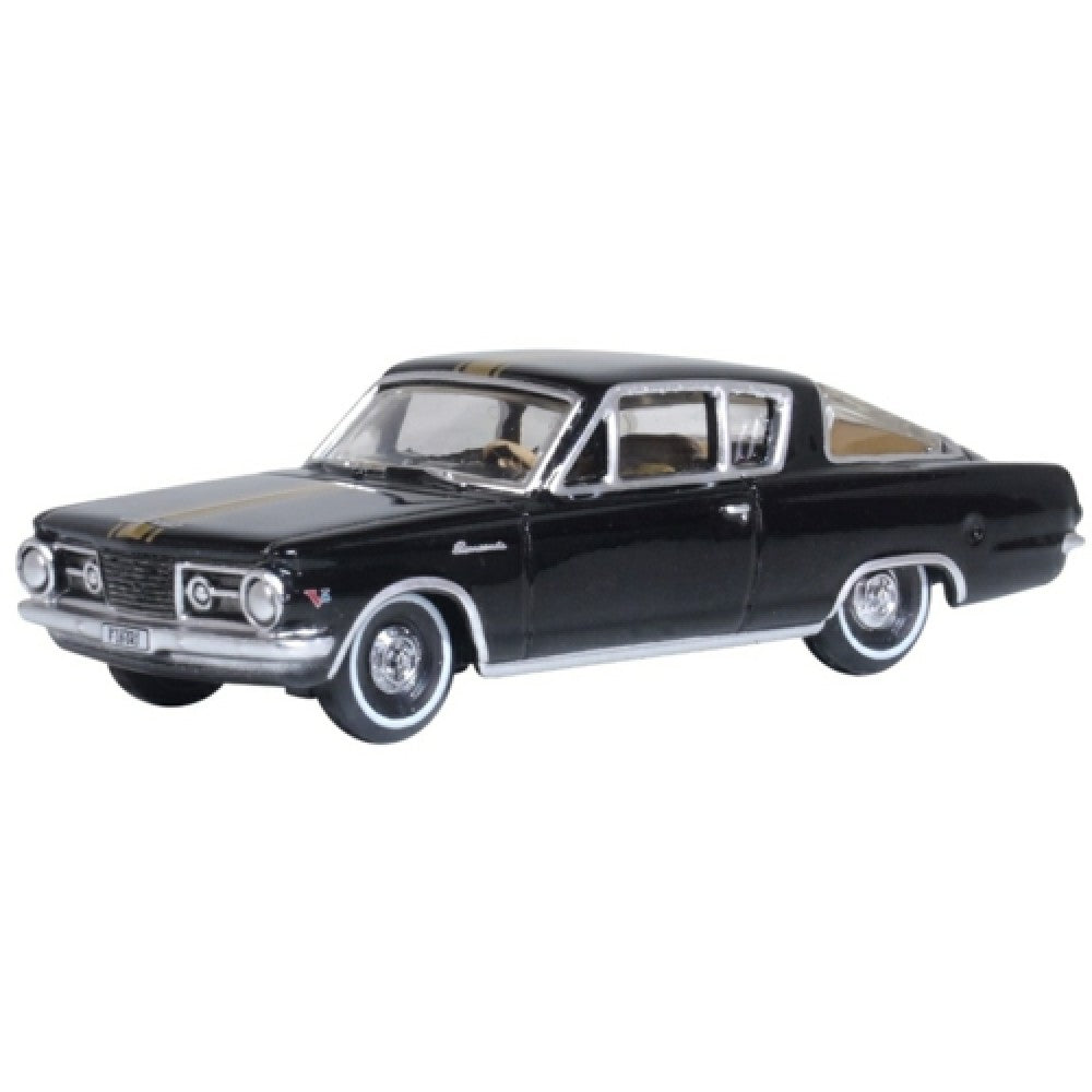 Available to Order – Plymouth Barracuda 1965 Black/gold 1:87 Oxford Diecast Model (OX87PB65004)