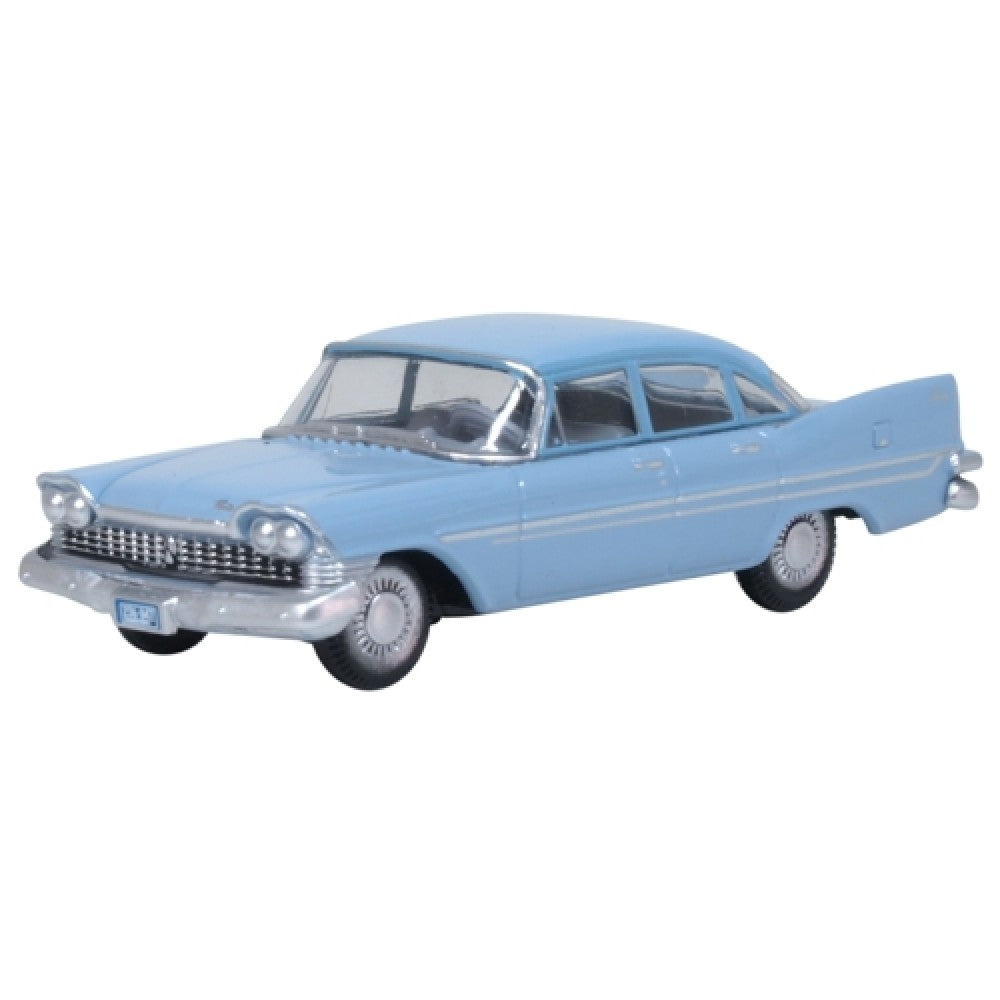 Available to Order – 1959 Plymouth Savoy Sedan Powder Blue 1:87 Oxford Diecast Model (OX87PS59003)