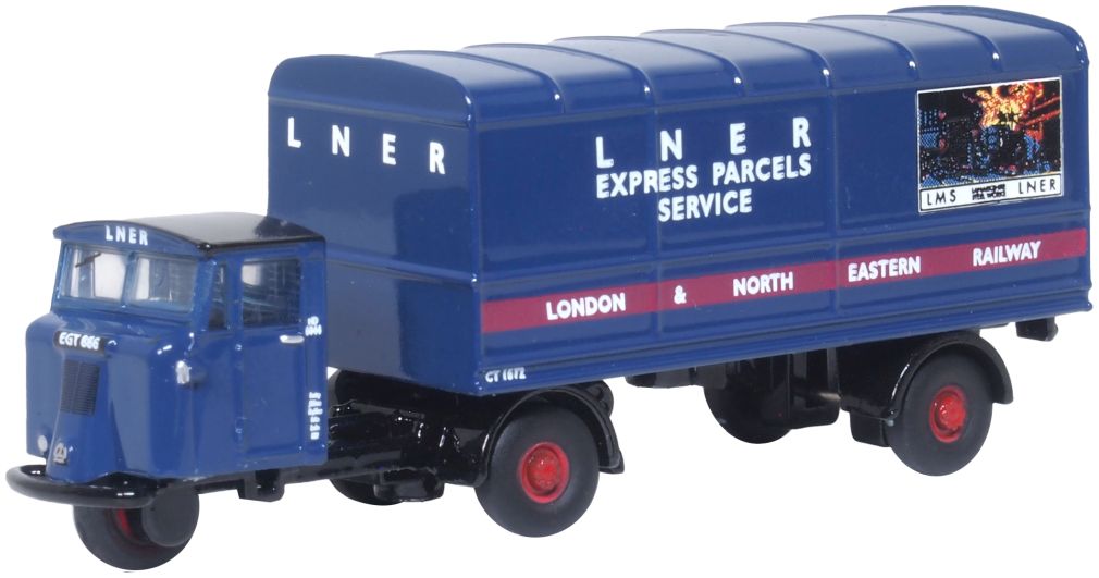 Available to Order – Scammell Mechanical Horse Van Trailer LNER 1:120 (OXF 120MH004)