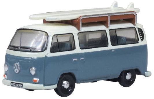 Available to Order – VW T2 Bus/Surfboards Fiord Blue/Arcona White 1:120 (OXF 120VW003)