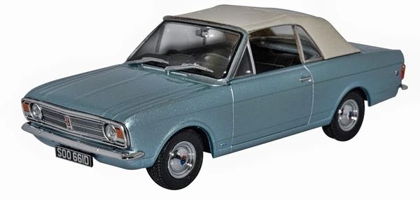 Available To Order – Ford Cortina MkII Crayford Convertible Blu 1:43 Oxford Diecast Model (OXF 43CCC001A)