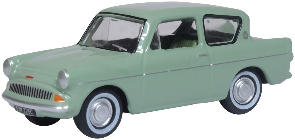 Available To Order – Ford Anglia Spruce Green 1:76 Oxford Diecast Model (OXF 76105010)