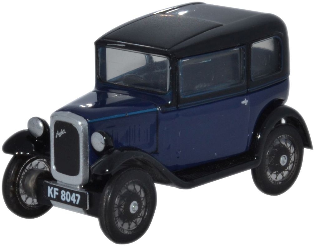 Austin Seven RN Saloon - Lt Royal Blue 1:76 Oxford Diecast Model