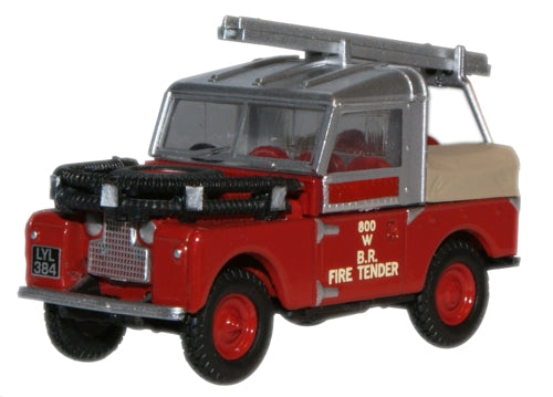 Land Rover 88" British Rail Fire Tender 1:76 Oxford Diecast Model