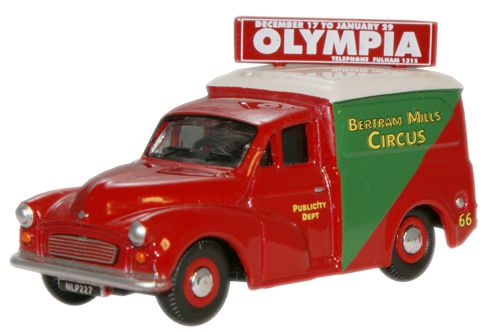 Morris Minor Van - Bertram Mills Circus 1:76 Oxford Diecast Model