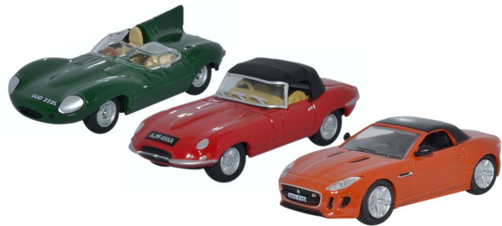 3 Piece set - Jaguar 1:76 Oxford Diecast Model