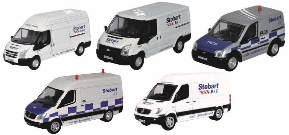 Stobart Group 5 Piece Van Set 1:76 Oxford Diecast Model