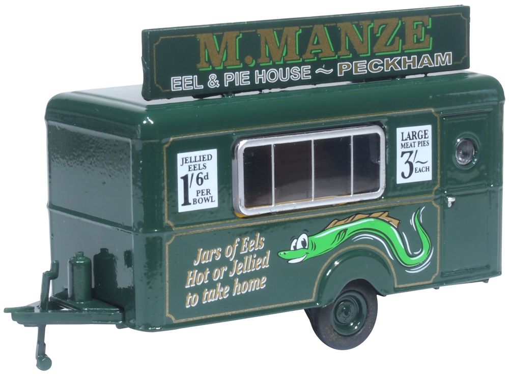 Mobile Trailer M Manze Jellied Eels 1:76 Oxford Diecast Model