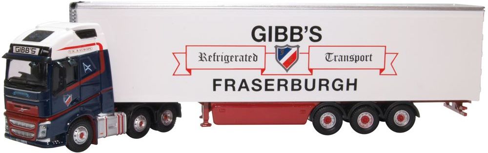 Volvo FH4 GXL Fridge Trailer Gibbs of Fraserburgh 1:76 Oxford Diecast Model