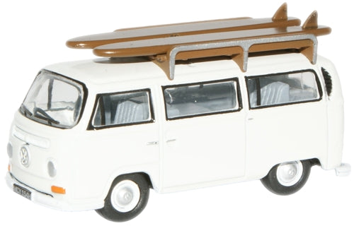 VW T2 Bus C/W Surfboards - Pastel White 1:76 Oxford Diecast Model