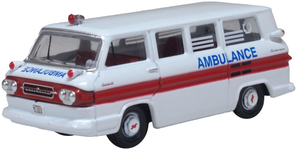 Chevrolet Corvair Greenbrier Amblewagen Ambulance 1962 1:87 Oxford Diecast Model
