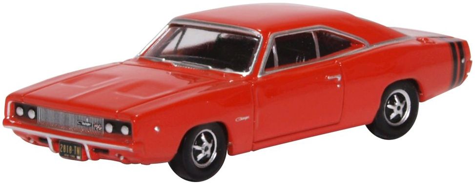 Dodge Charger 1968 Bright Red 1:87 Oxford Diecast Model