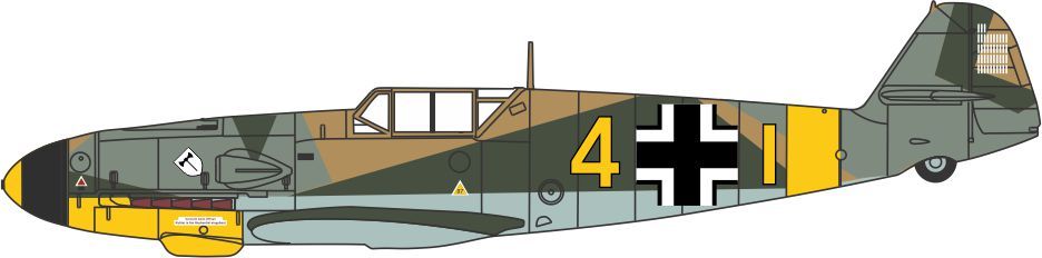 Messerschmitt Bf 109F-4/Trop104-Eberhard Von Boremski 'No Swastika' 1:72 Oxford Diecast Model