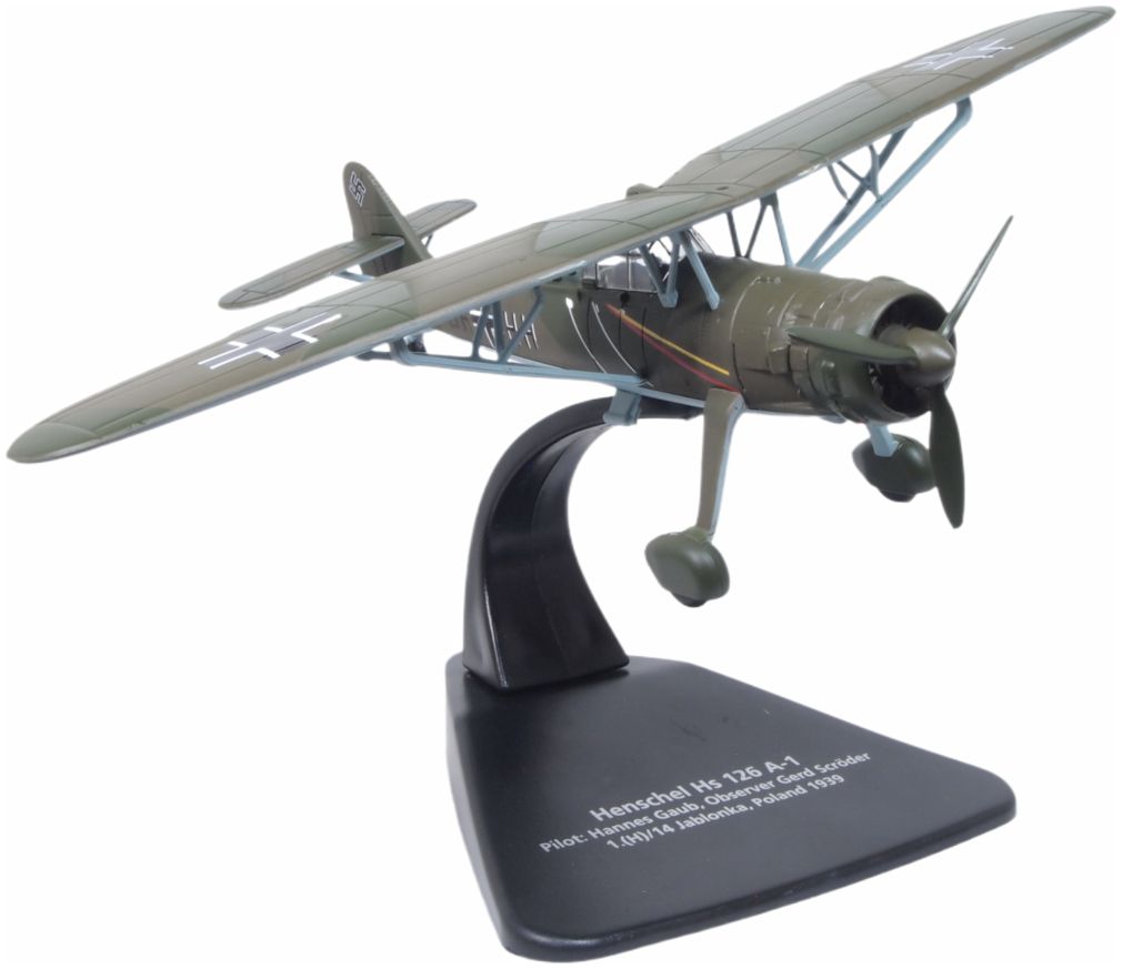 Available To Order – Henschel HS126 H.Gaub/G.Schroder A.F.U. Recon.Grp. Poland 1939 1:72 Oxford Diecast Model (OXF AC120)