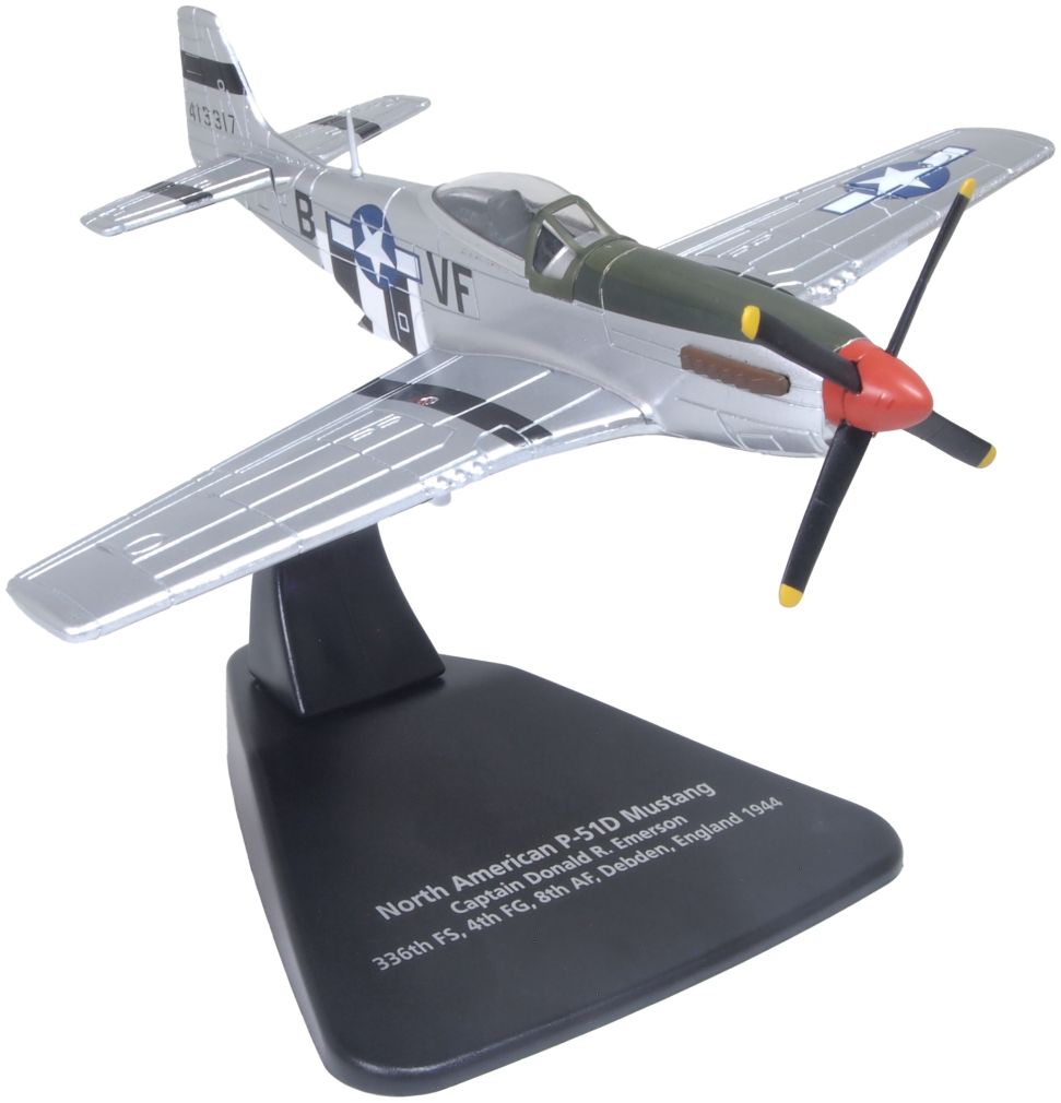 Available To Order – Mustang P51 Capt.D.R.Emerson. 336th FS 4th FG. 8th AF. Debden UK 1944 1:72 Oxford Diecast Model (OXF AC126)