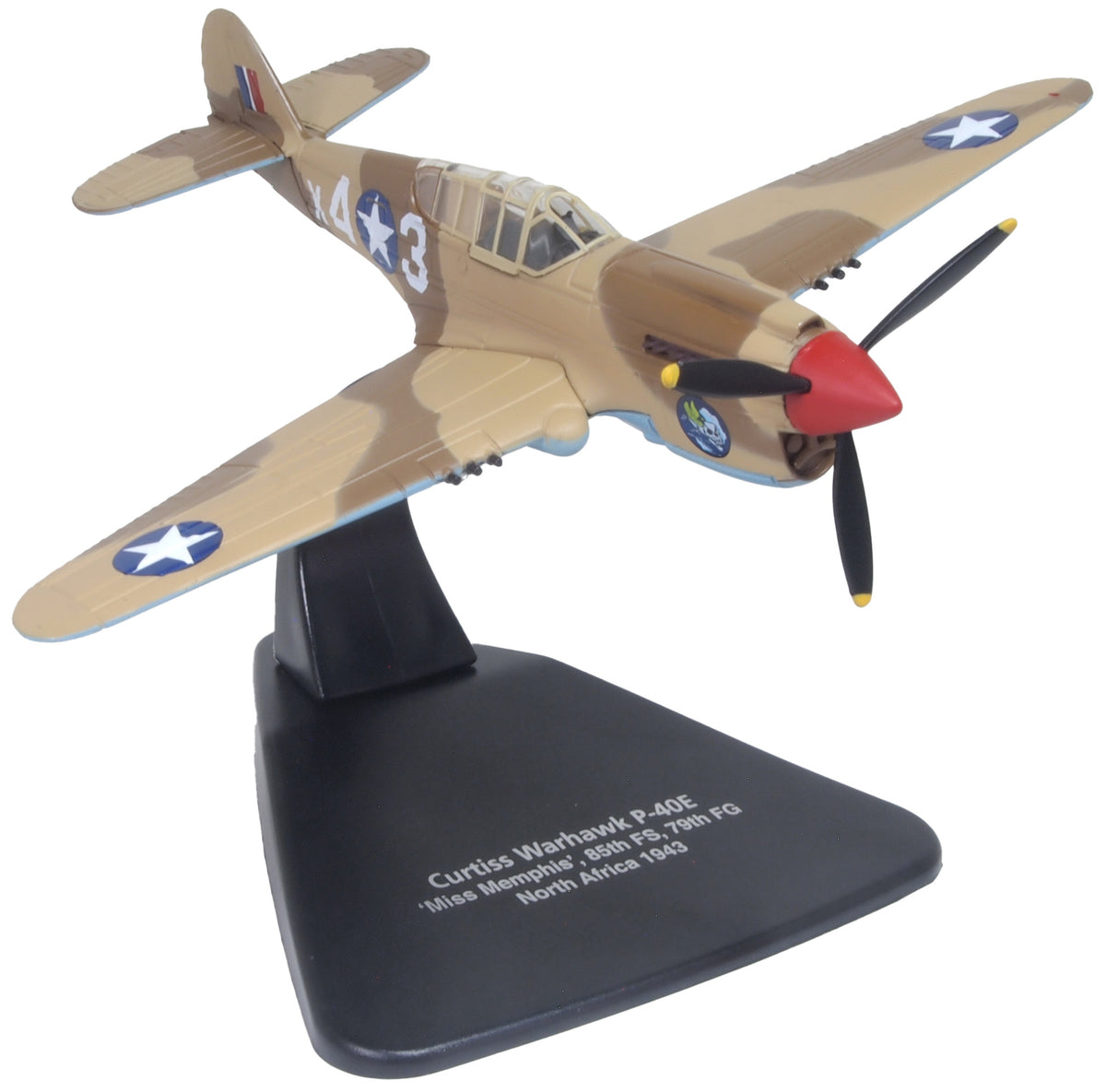 Curtiss P40-F Warhawk X43 - Miss Memphis N.Africa 1943 1:72 Oxford Diecast Model