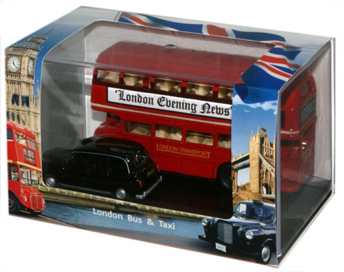 Available To Order – London Bus & Taxi - Gift 1:76 Oxford Diecast Model (OXF LD004)