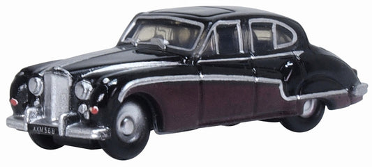 Available To Order – Jaguar Mk8/9 Black/Imperial Maroon 1:148 Oxford Diecast Model (OXF NJAG9004)