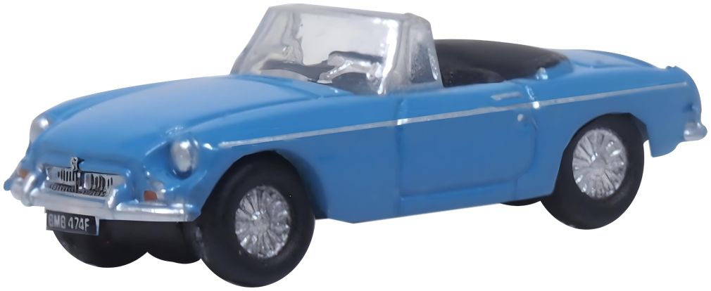 Available To Order – MGB Roadster Iris Blue 1:148 Oxford Diecast Model (OXF NMGB004)