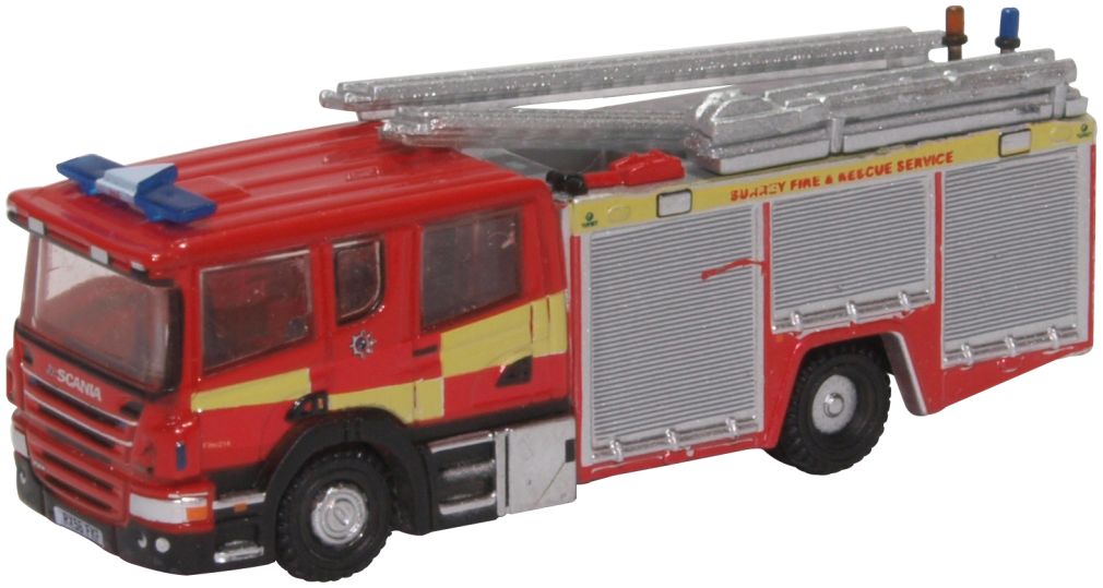Available To Order – Scania Pump Ladder Surrey F & R 1:148 Oxford Diecast Model (OXF NSFE007)