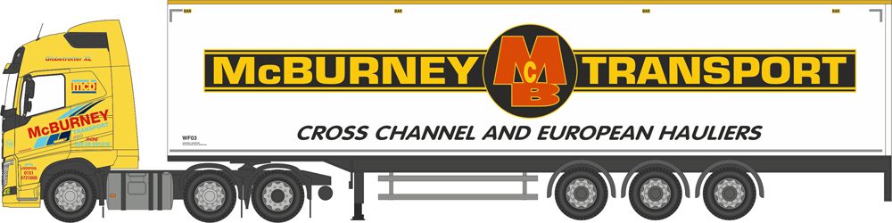 Available To Order – Volvo FH4 Walking Floor McBurney 1:148 Oxford Diecast Model (OXF NVOL4008)