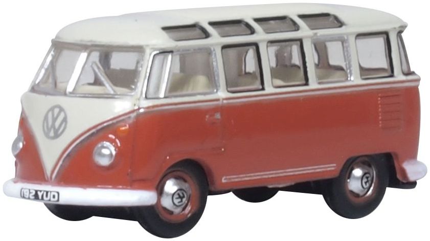 Available To Order – VW T1 Samba Bus Sealing Wax Red/Beige Grey 1:148 Oxford Diecast Model (OXF NVWS001)