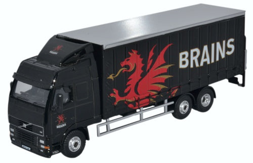 Available To Order – Volvo FH Curtainside Lorry Brains 1:76 Oxford Diecast Model (OXF SP113)