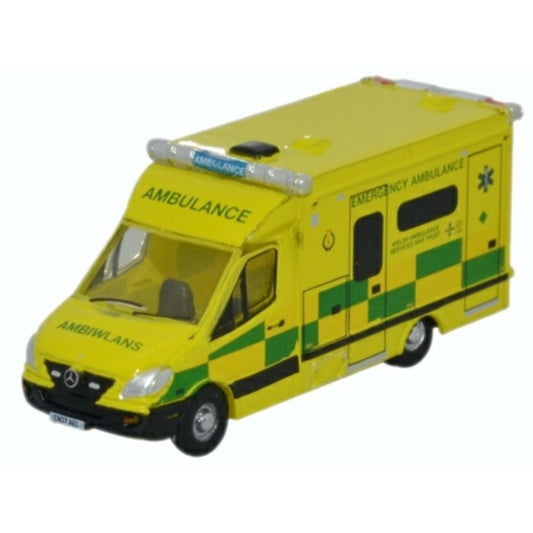 Available to Order – Mercedes Ambulance Wales 1:148 Oxford Diecast Model (OXNMA001)