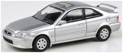 Available to Order – Honda Civic EM1 Vogue Silver Metallic w/Wing 1999 (RHD) 1:64 (PAR 65626)