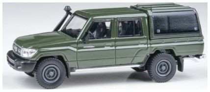 Toyota Land Cruiser Dbl Cab Pickup LC79 Military Green (RHD) 2014 1:64 – diecast model