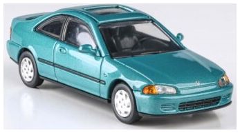 Available to Order – Honda Civic Coupe EJ1 Aztec Green 1995 (RHD) 1:64 (PAR 65762)