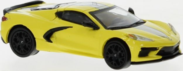 Chevrolet Corvette C8 Yellow/Black 2020 1:87 – diecast model