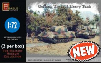 German Tiger II Heavy Tank ( 2 per box) 1:72 – diecast model