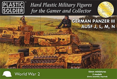 Available To Order – German Panzer III J, L. M and N Tank (Easy Assembly) 15MM Plastic Soldier Company Model (PLA WW2V15010)