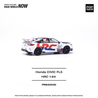 Honda Civic Type-R (FL5) Tcr Hrc with Opening Hood 1:64 Pop Race Model Car (PR640030)