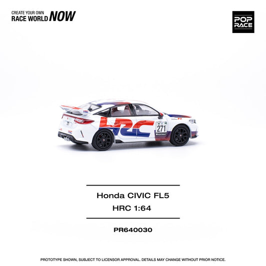Honda Civic Type-R (FL5) Tcr Hrc with Opening Hood 1:64 Pop Race Model Car (PR640030)