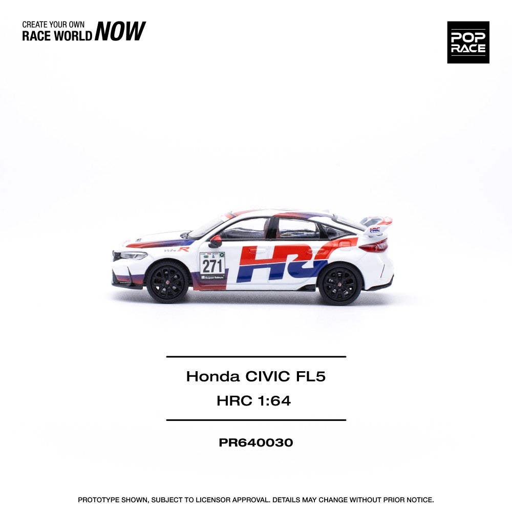 Honda Civic Type-R (FL5) Tcr Hrc with Opening Hood 1:64 Pop Race Model Car (PR640030)