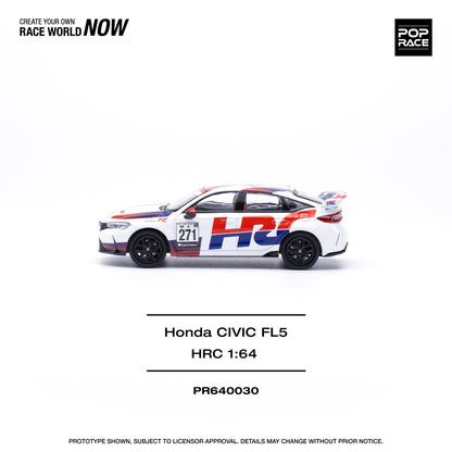 Honda Civic Type-R (FL5) Tcr Hrc with Opening Hood 1:64 Pop Race Model Car (PR640030)