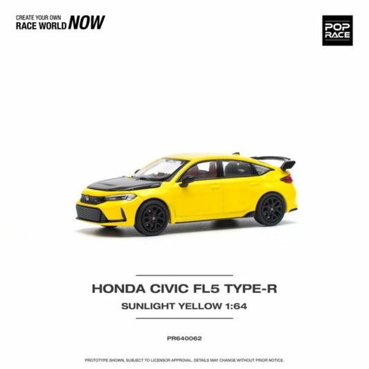 1:64 POP RACE PR640062 HONDA CIVIC FL5 TYPE-R SUNLIGHT YELLOW