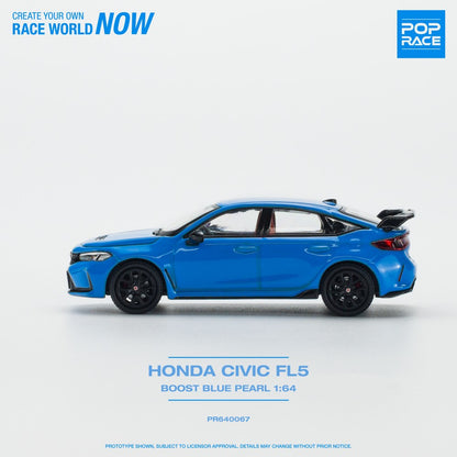 Honda Civic Type R FL5 Boost Blue Pearl 1:64 Pop Race Model Car (PR640067)