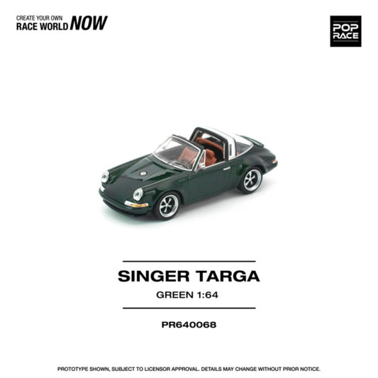 Pre-Order - 1:64 POP RACE Singer Targa Green PR640068 Stocks Due Sept / Oct