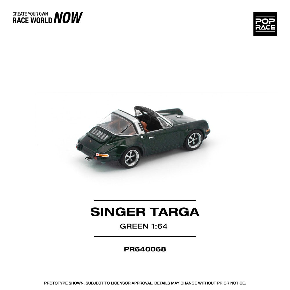 Pre-Order - 1:64 POP RACE Singer Targa Green PR640068 Stocks Due Sept / Oct