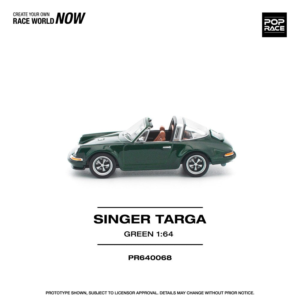 Pre-Order - 1:64 POP RACE Singer Targa Green PR640068 Stocks Due Sept / Oct